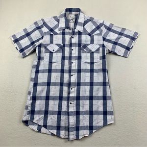 Vintage Roper Shirt Mens Medium Extra Long Tails Pearl Snap Western‎ Perm Press